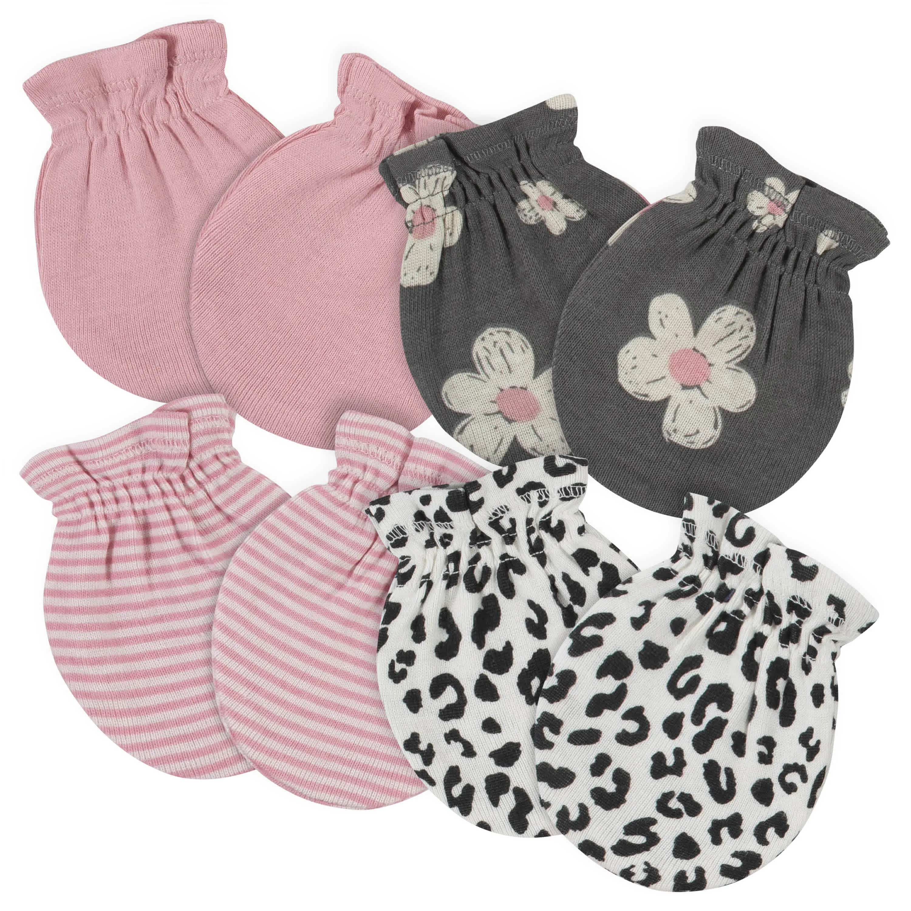 16-Piece Baby Girls Leopard Gown, Mitten, Cap, & Sock Set