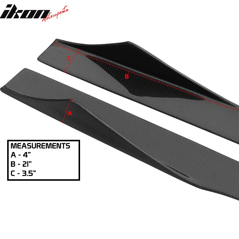 2012-2018 BMW F30 3-Series 2PCS 81" Side Skirts Extension Carbon Fiber