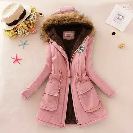 2018 women winter thicken warm coat female autumn hooded cotton fur plus size basic jacket outerwear slim long ladies chaqueta