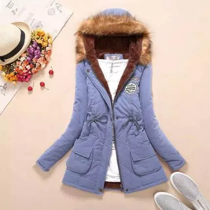 2018 women winter thicken warm coat female autumn hooded cotton fur plus size basic jacket outerwear slim long ladies chaqueta