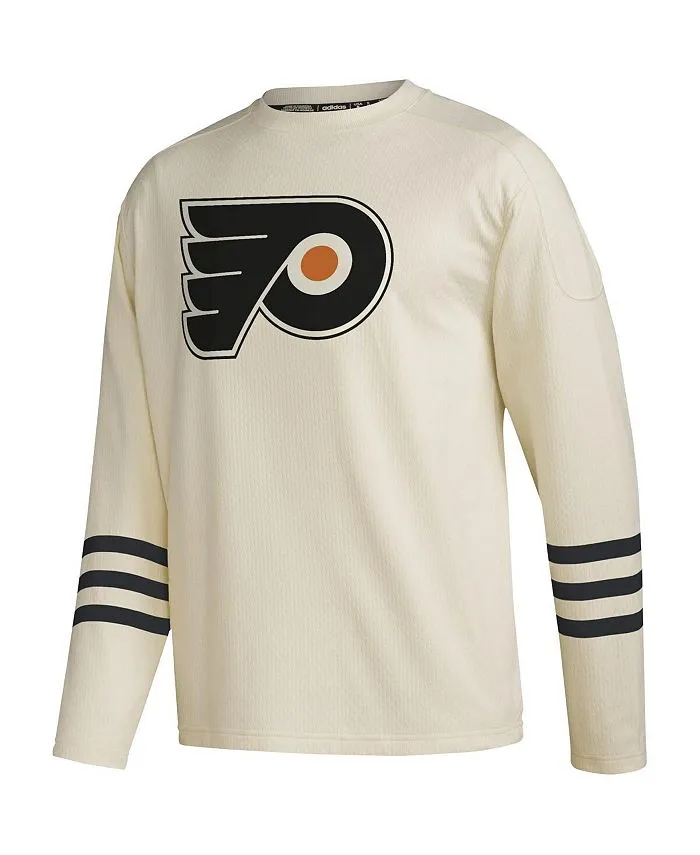 adidas men's cream Philadelphia Flyers AEROREADY pullover sweater, tan/beige