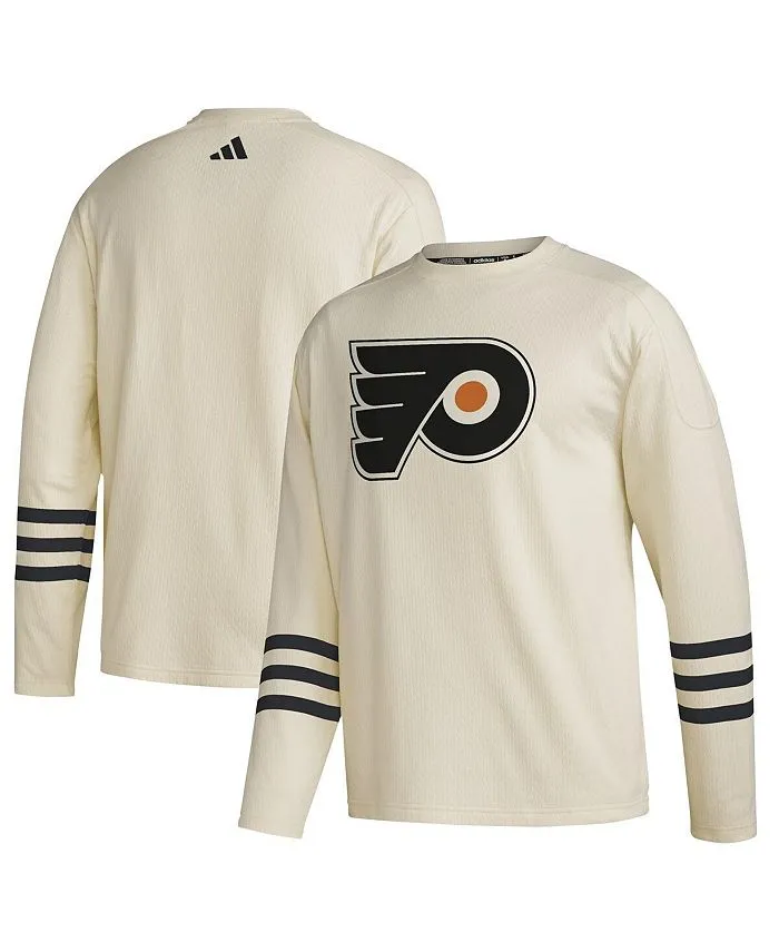 adidas men's cream Philadelphia Flyers AEROREADY pullover sweater, tan/beige