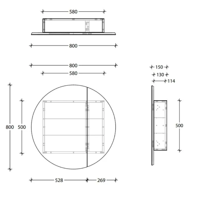 ADP Round Shaving Cabinet