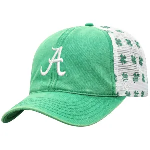 Alabama Crimson Tide TOW Green St. Patrick's Day Clover Mesh Adj Relax Hat Cap