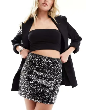 ASOS Mini Skirt With Sequins In Black