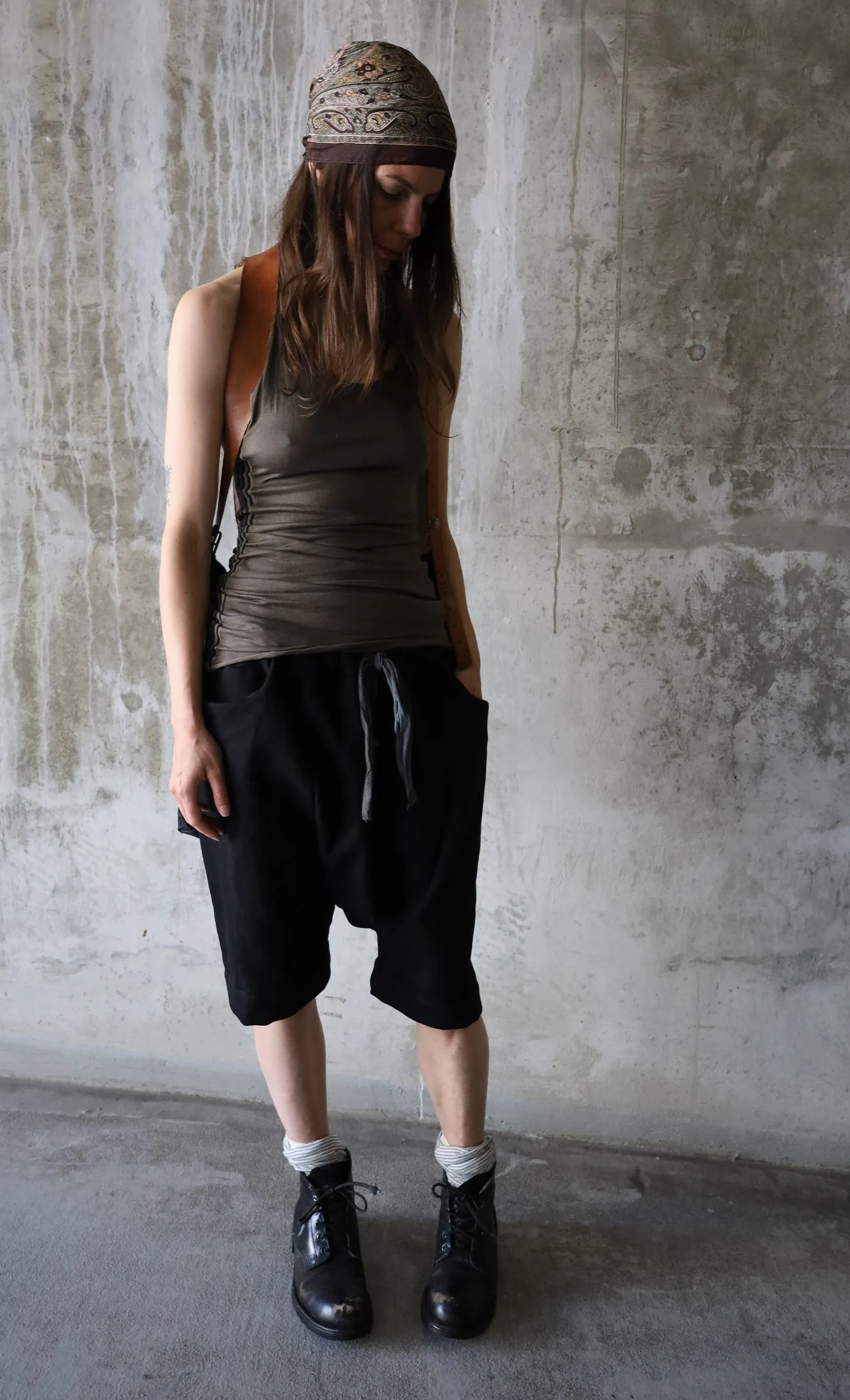 ASYMMETRICAL COTTON JERSEY SINGLET