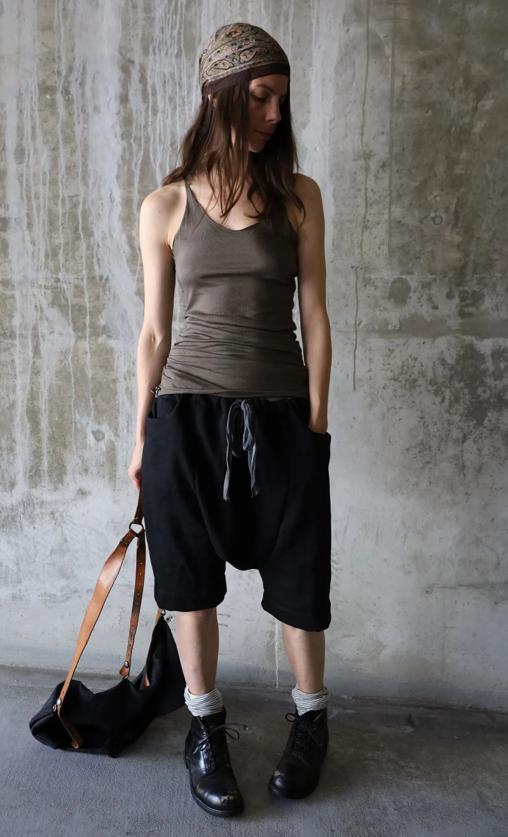 ASYMMETRICAL COTTON JERSEY SINGLET