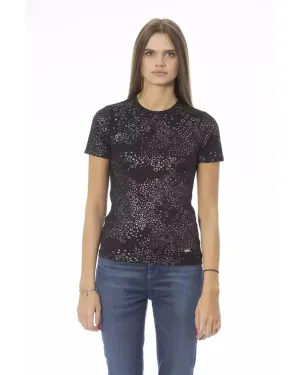 Baldinini Trend Women's Black Cotton Tops & T-Shirt - S