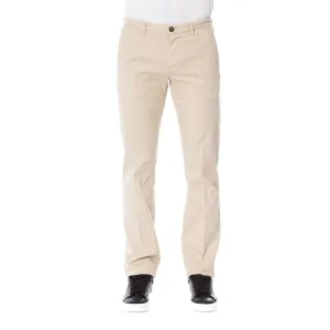 Beige Cotton Men's Pants