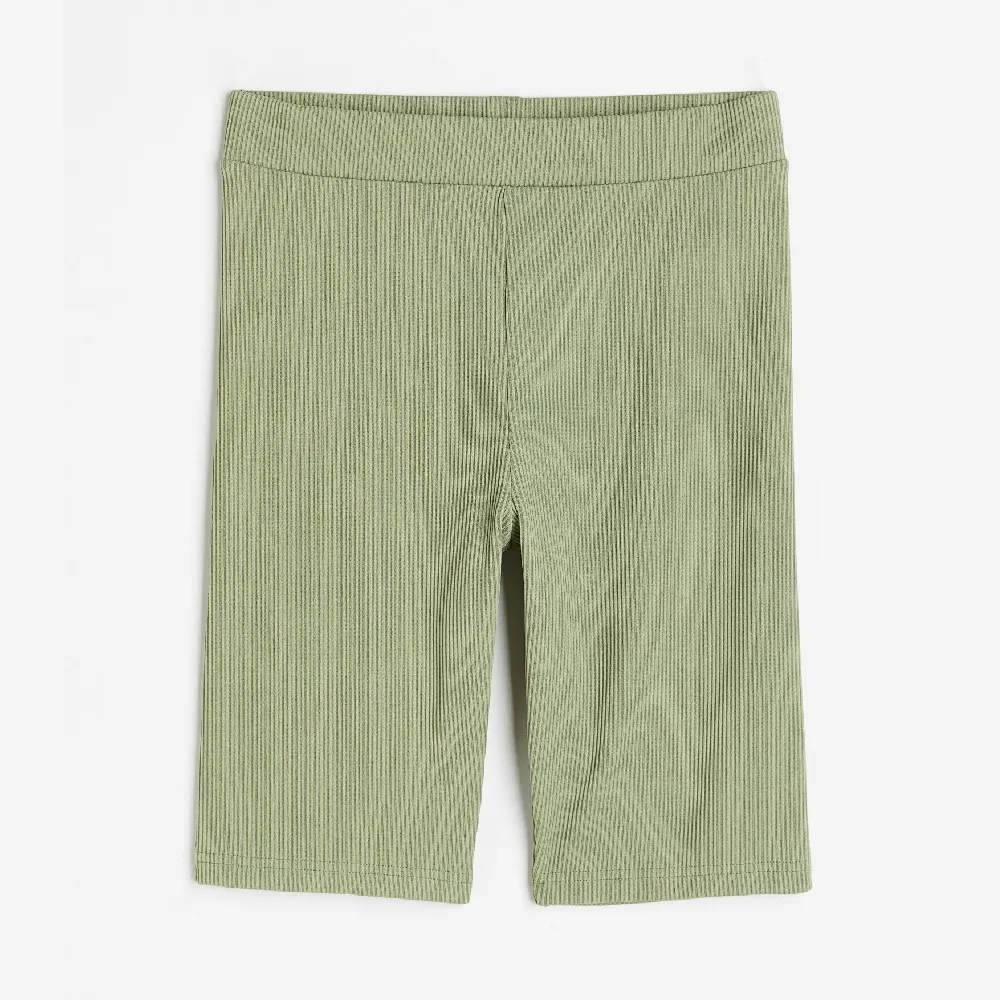 Bicycle shorts H&M Ribbed Biker, light green