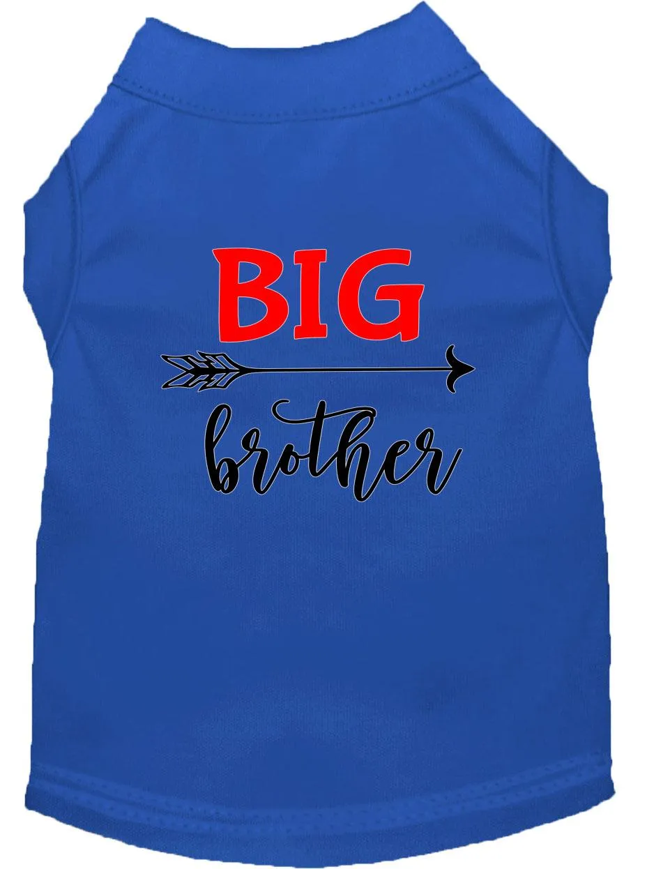 Big Brother Screen Print Dog Shirt Blue Xs