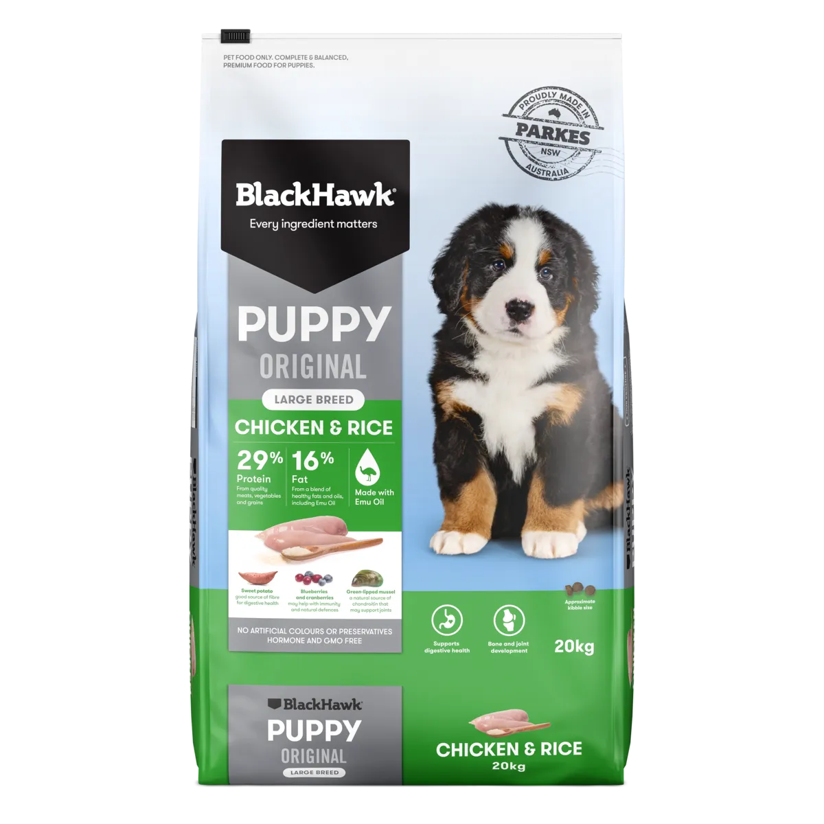 Black Hawk Puppy Chicken and Rice Large Breed Dry Dog Food 20kg