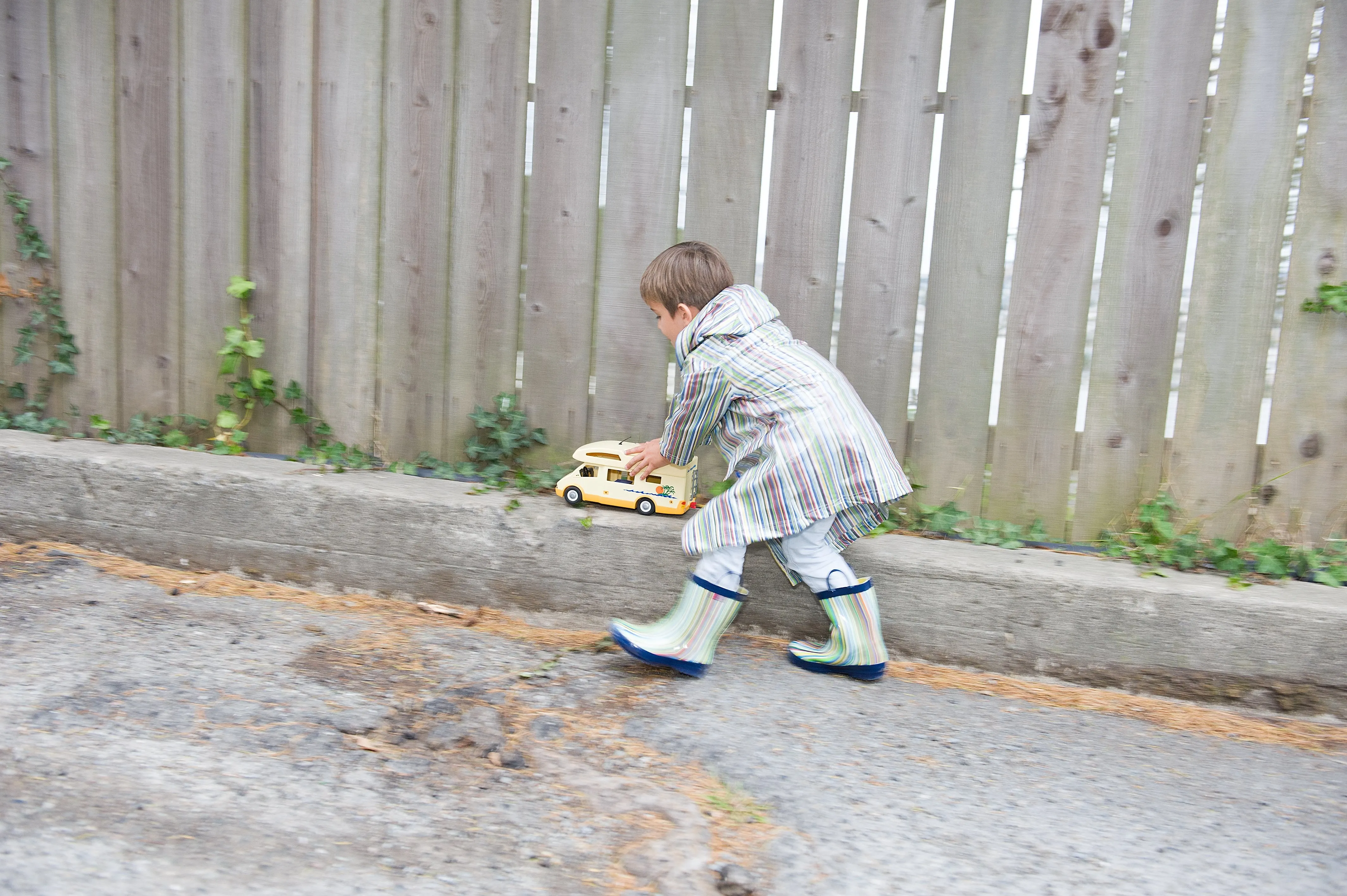 Blue Stripe Raincoat