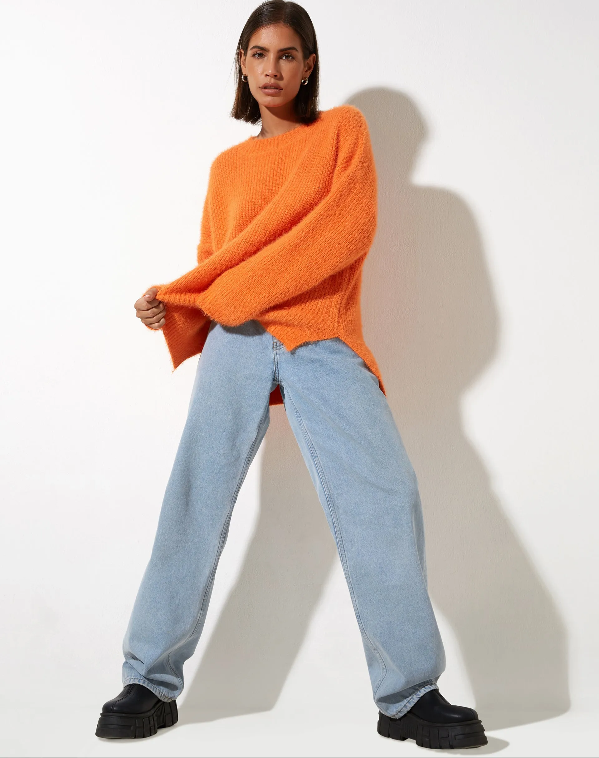 Bondy Jumper in Knit Persimmon Orange