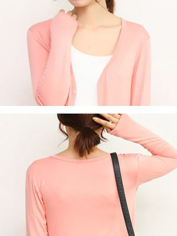 Casual Loose Long Sleeves Solid Color Outerwear