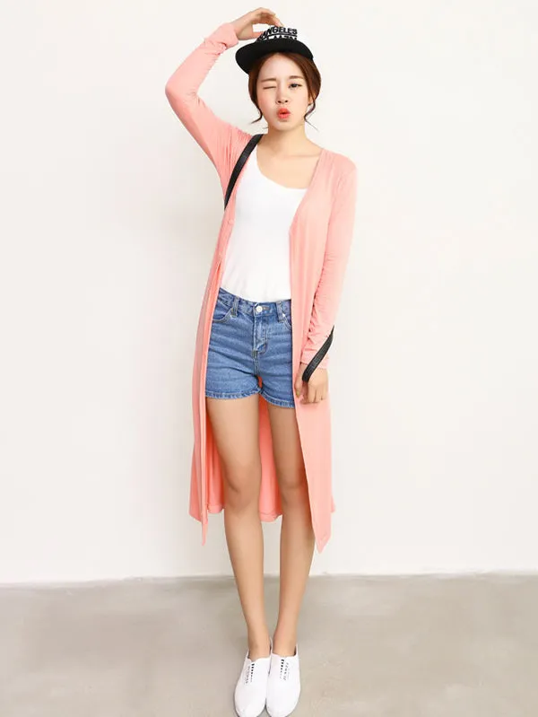 Casual Loose Long Sleeves Solid Color Outerwear