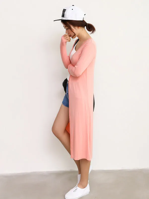 Casual Loose Long Sleeves Solid Color Outerwear