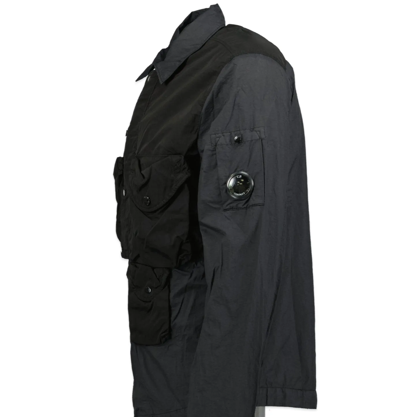 CP COMPANY Taylon-L Lens Chrome Zip-Up Jacket Black