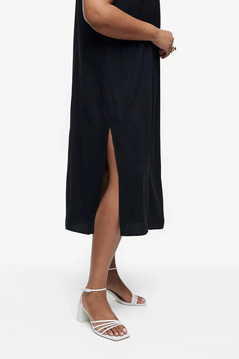 Crepe slip dress H&M, black