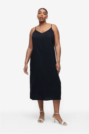 Crepe slip dress H&M, black