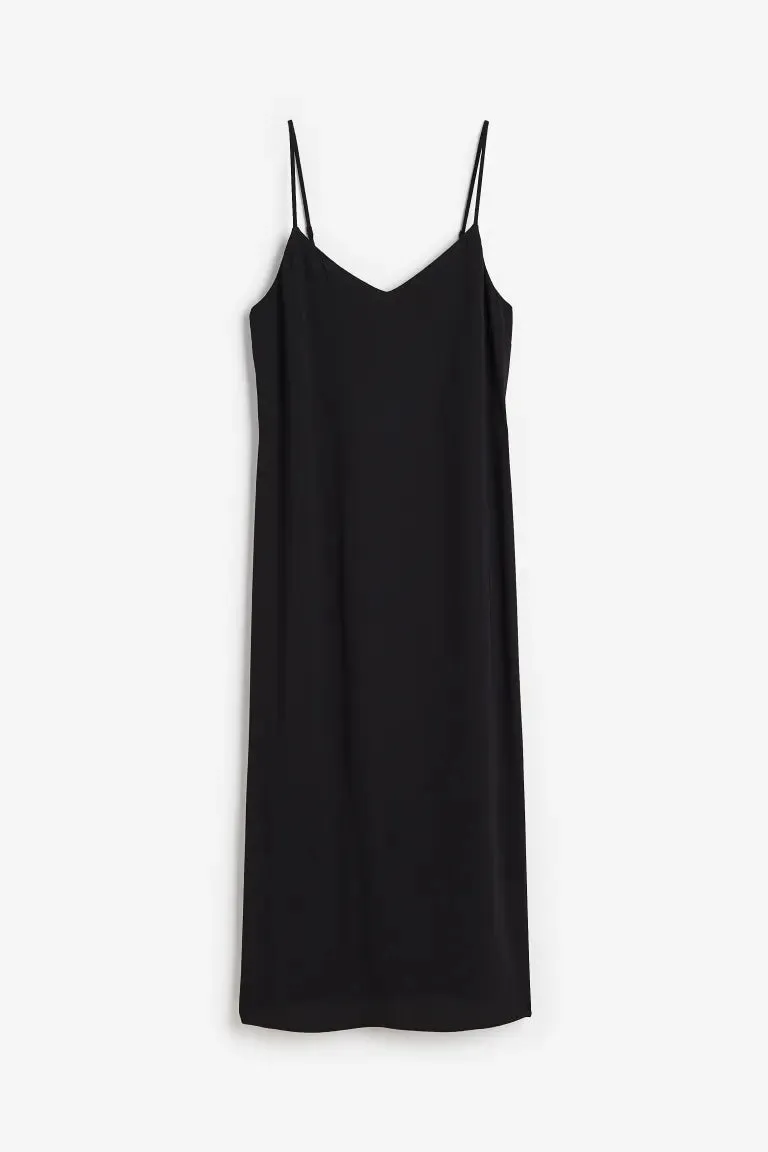 Crepe slip dress H&M, black