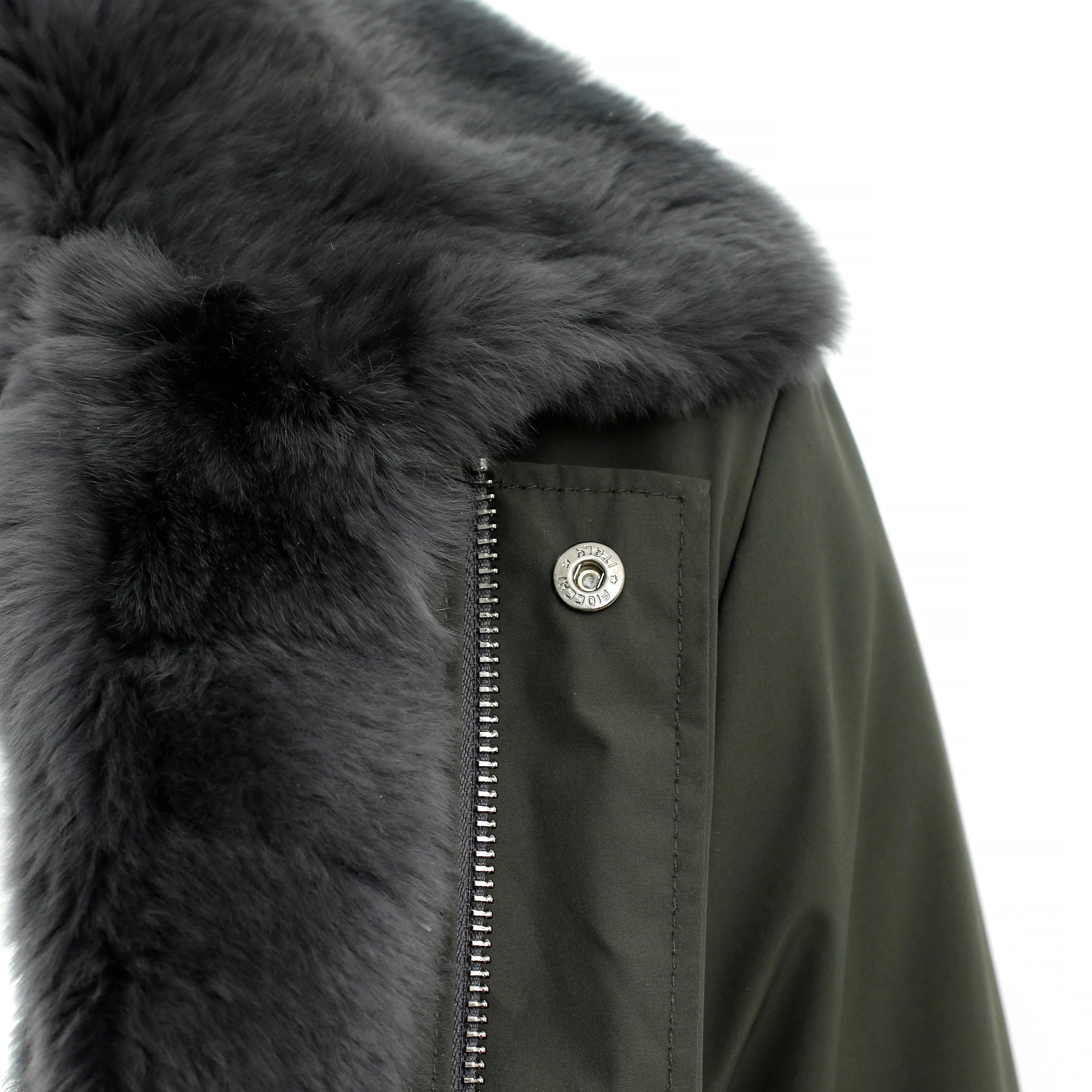 Fabric Flight Jacket with Rex Fur