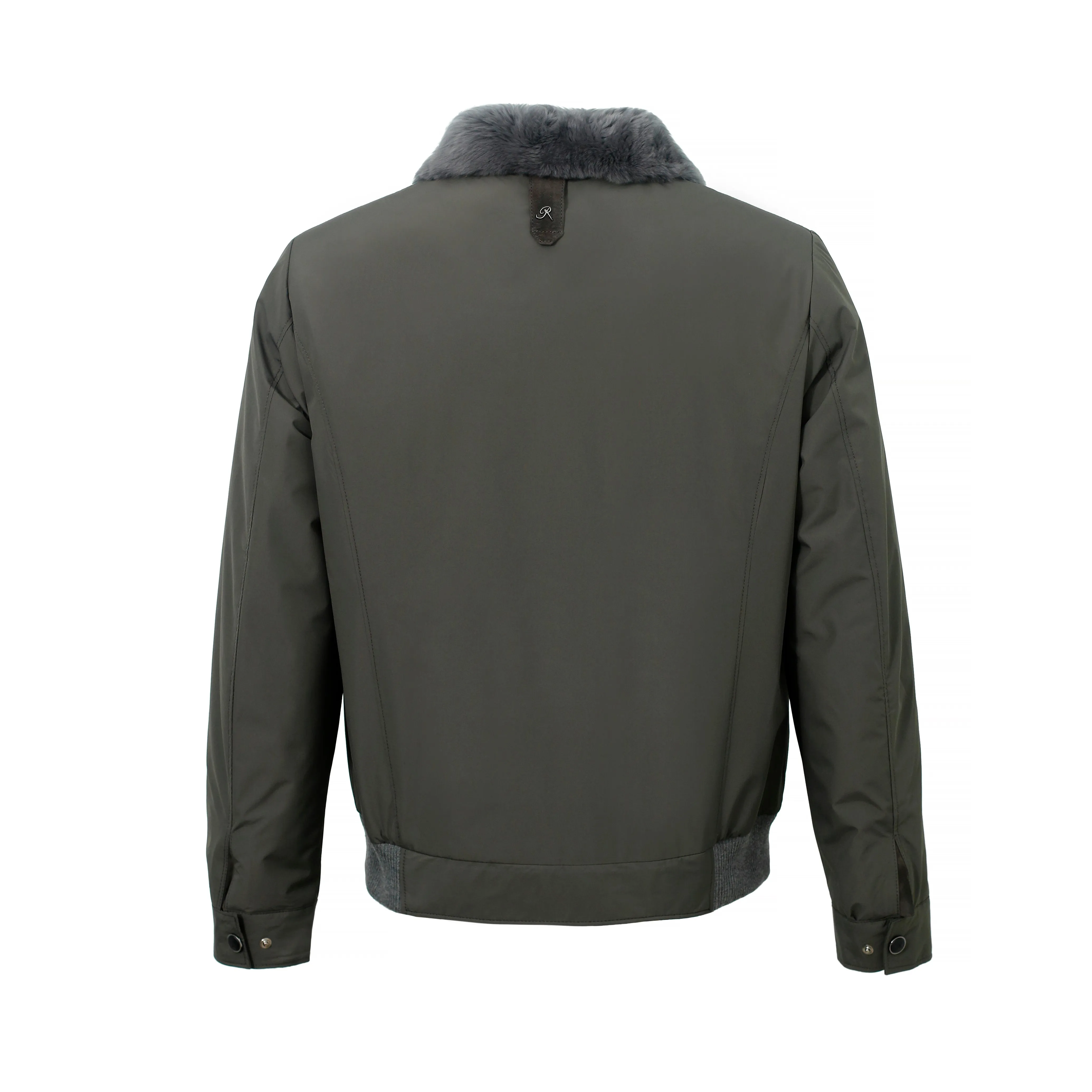 Fabric Flight Jacket with Rex Fur