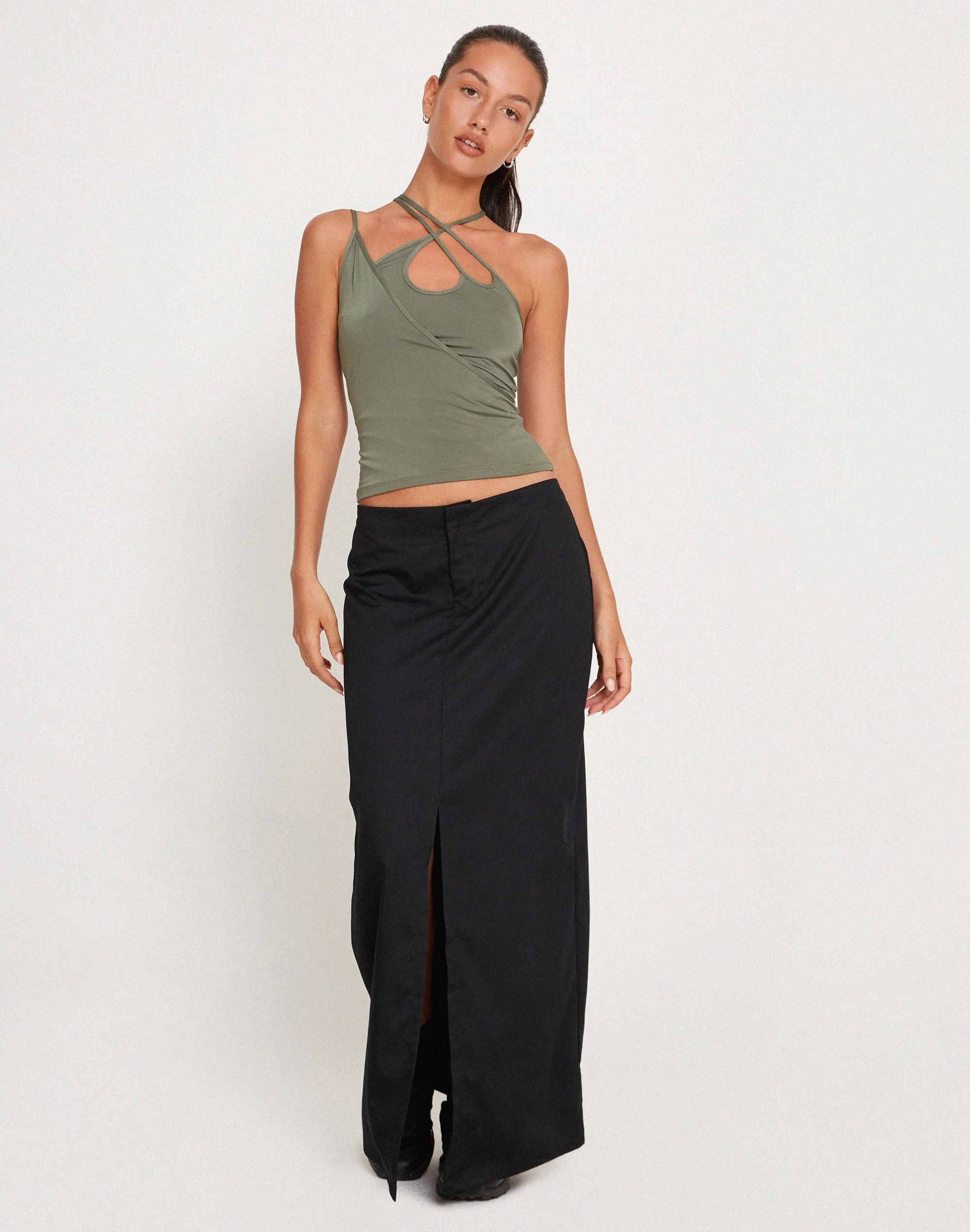 Giola Crop Top in Khaki