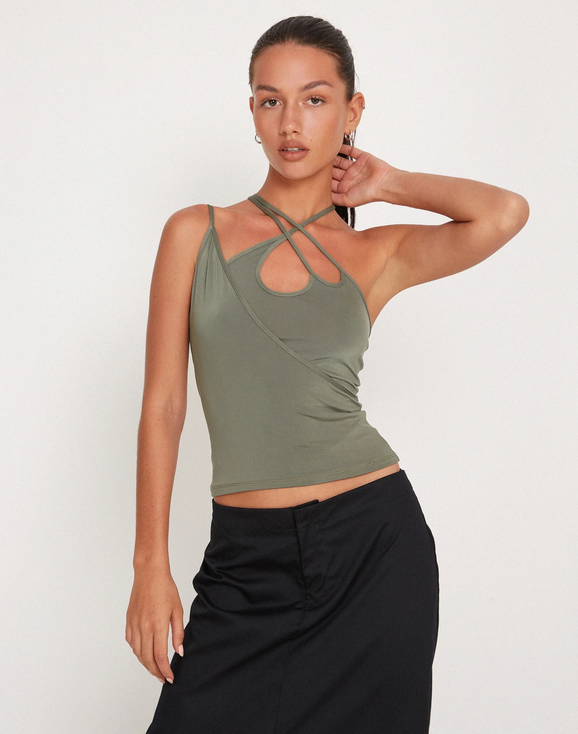 Giola Crop Top in Khaki