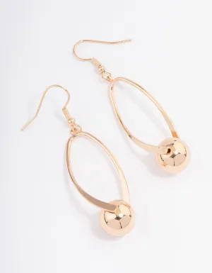 Gold Twisted Ball Drop Earrings