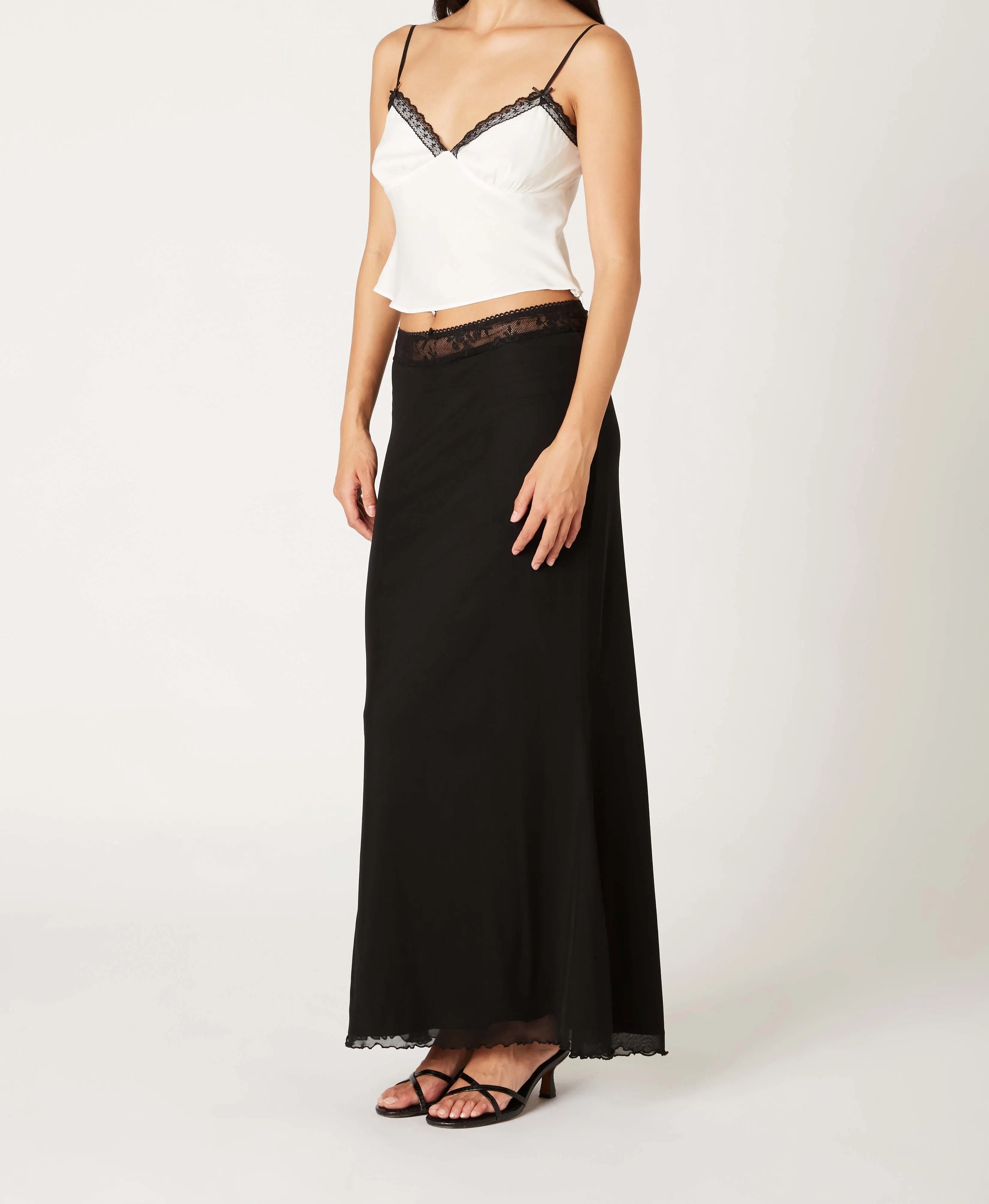 Hailey Lace Trim Maxi Skirt