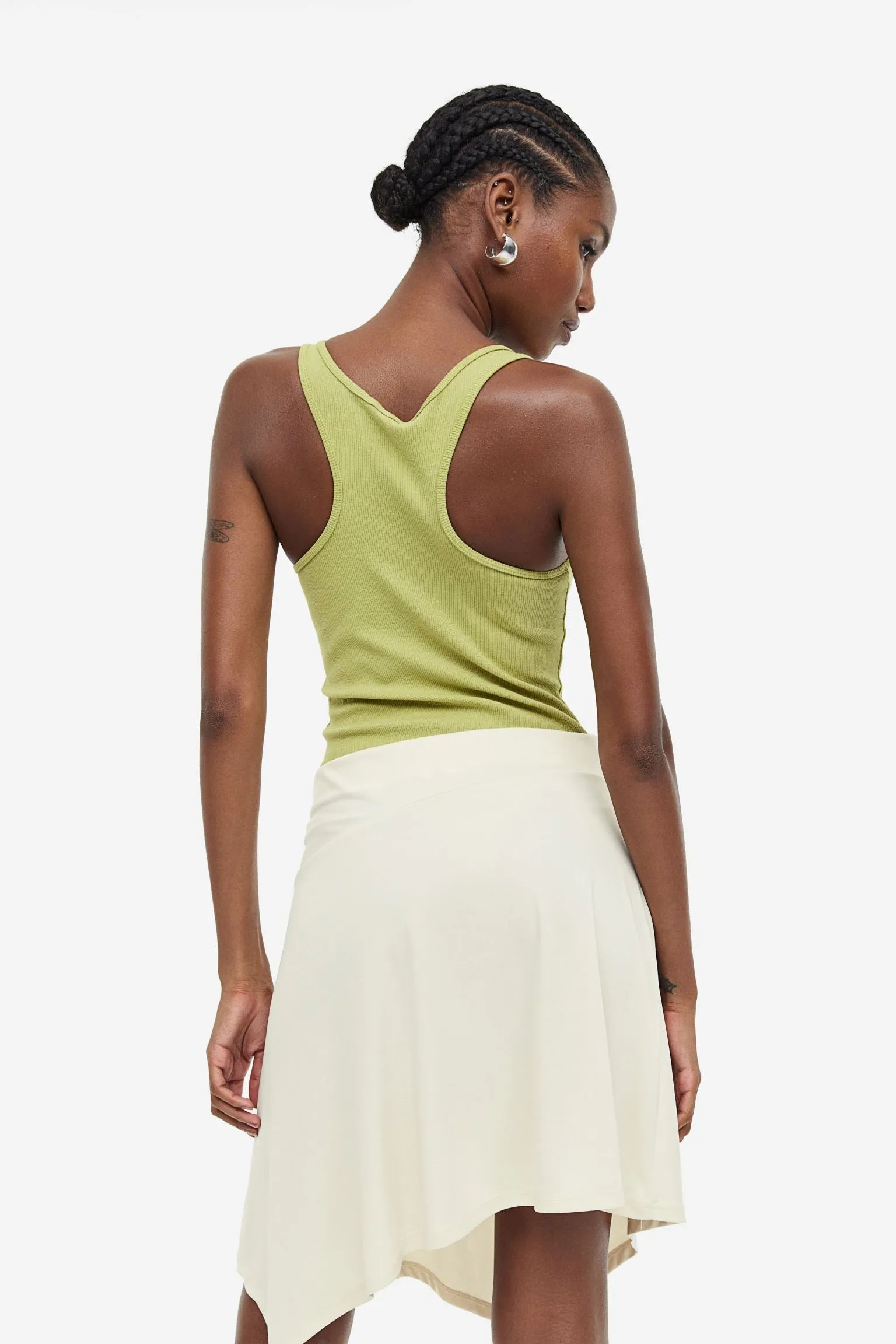 H&M Asymmetric Skirt, cream