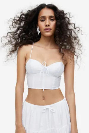 H&M Bustier Crop Top, White