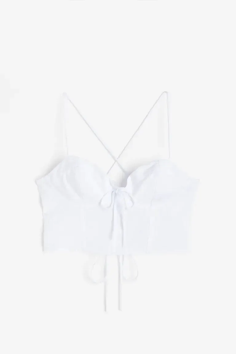 H&M Bustier Crop Top, White