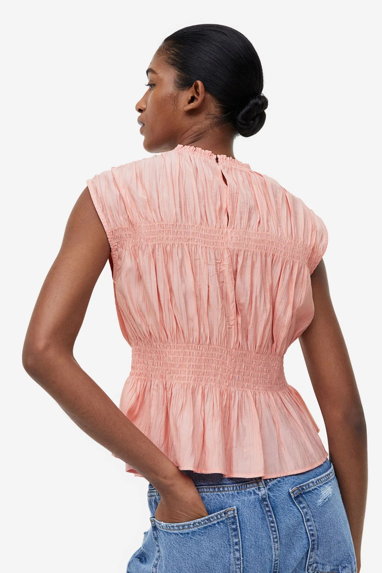 H&M Crinkled top, pink