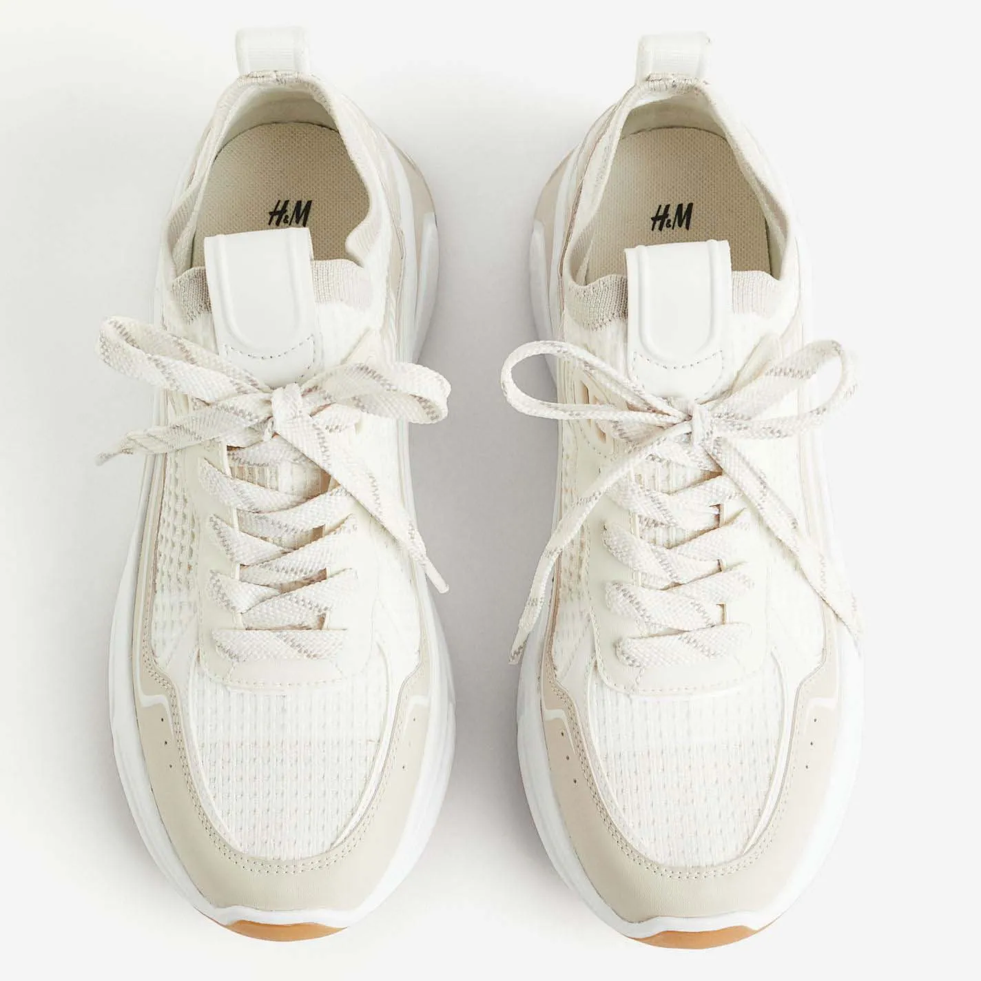 H&M Fully-fashioned sneakers, white/beige