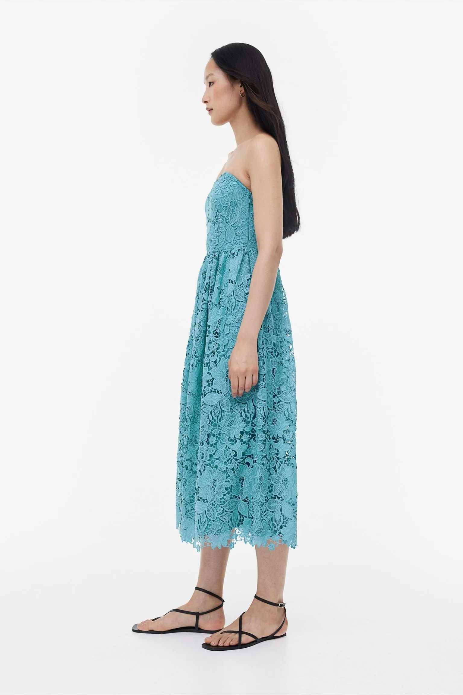 H&M Lace Bandeau dress, turquoise