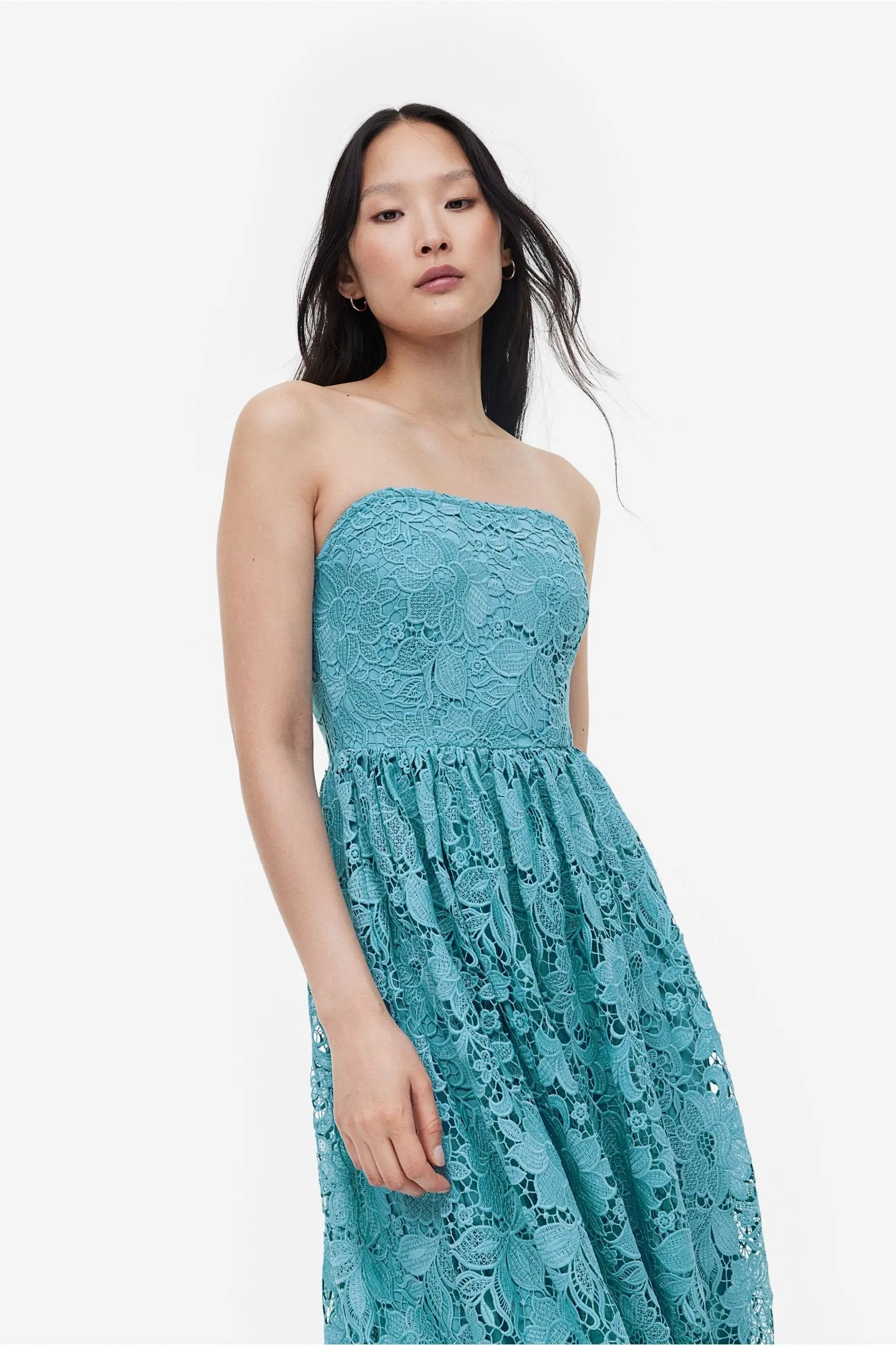 H&M Lace Bandeau dress, turquoise