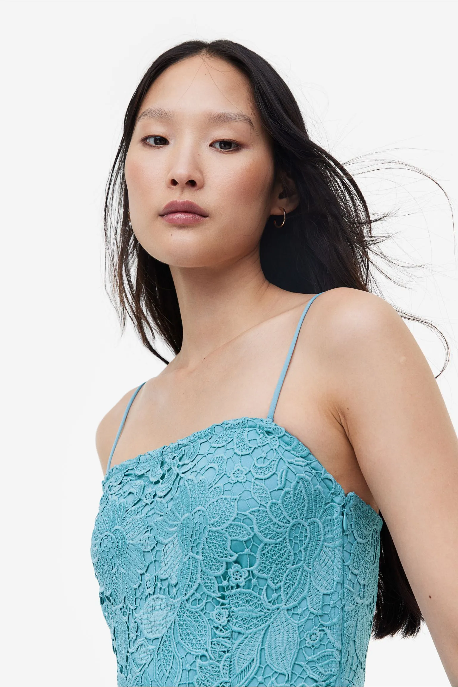 H&M Lace Bandeau dress, turquoise