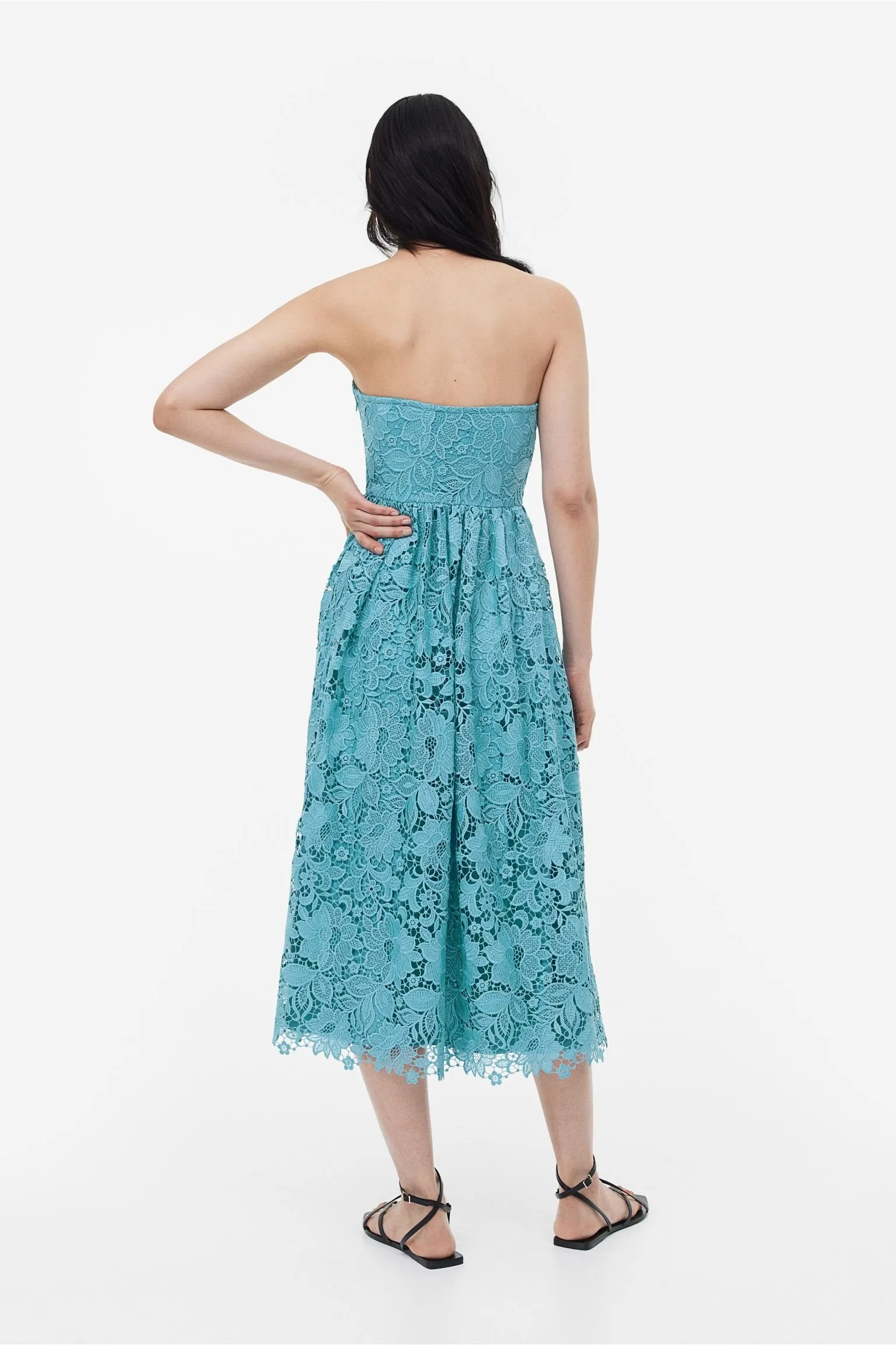 H&M Lace Bandeau dress, turquoise