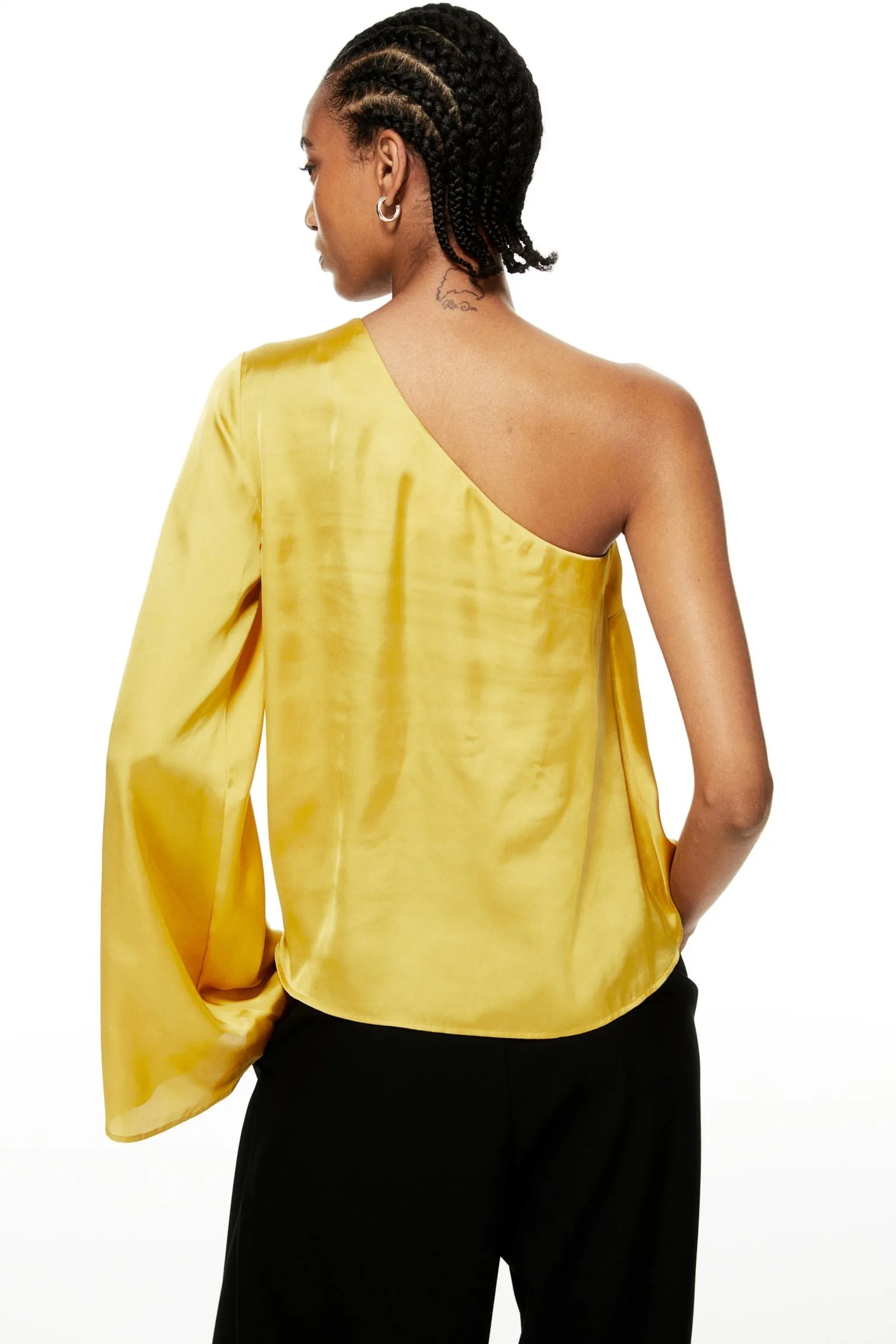 H&M One-shoulder blouse, yellow