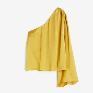 H&M One-shoulder blouse, yellow