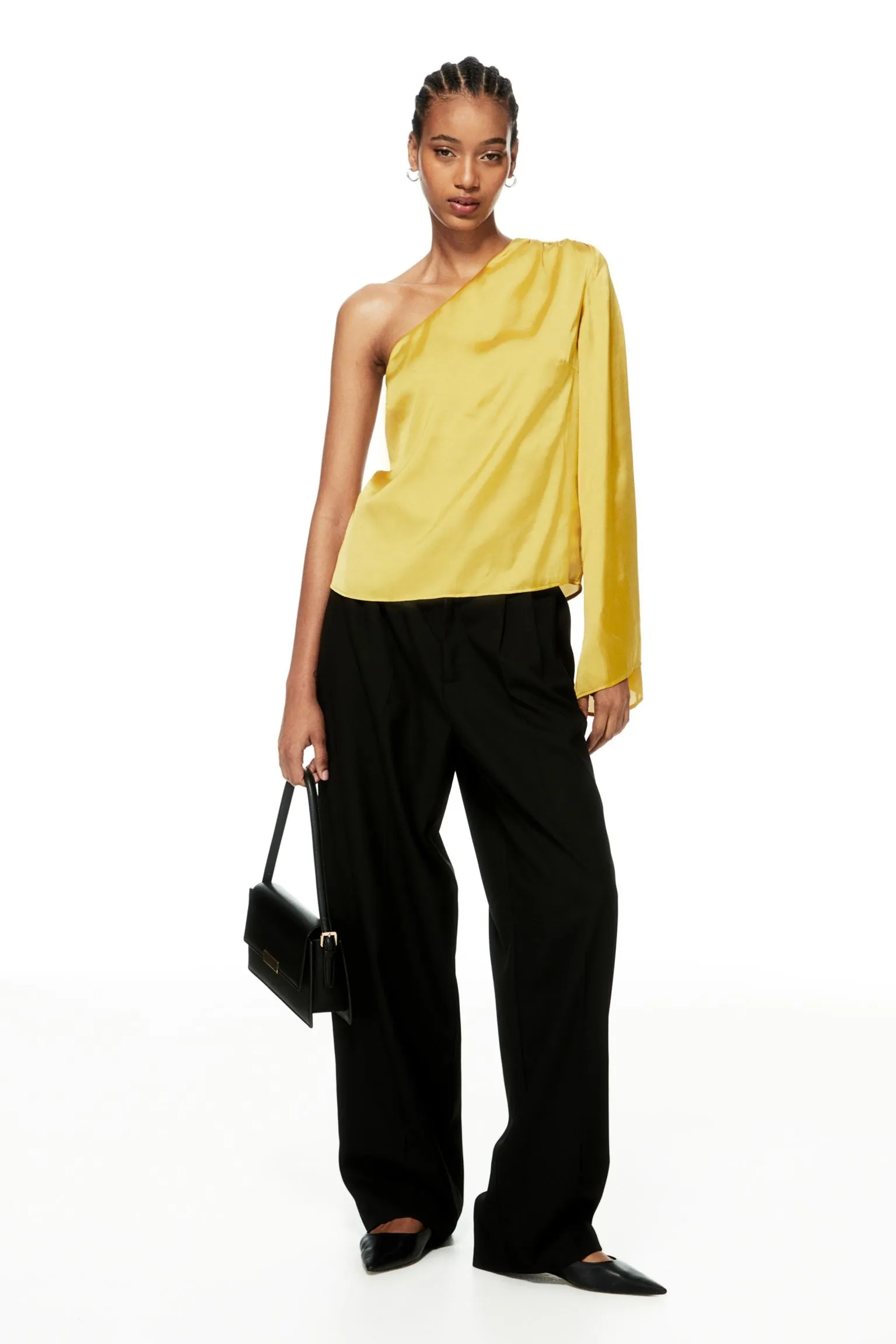 H&M One-shoulder blouse, yellow