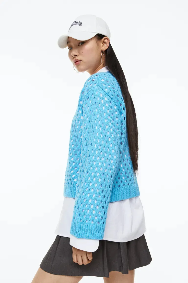 H&M openwork sweater, blue