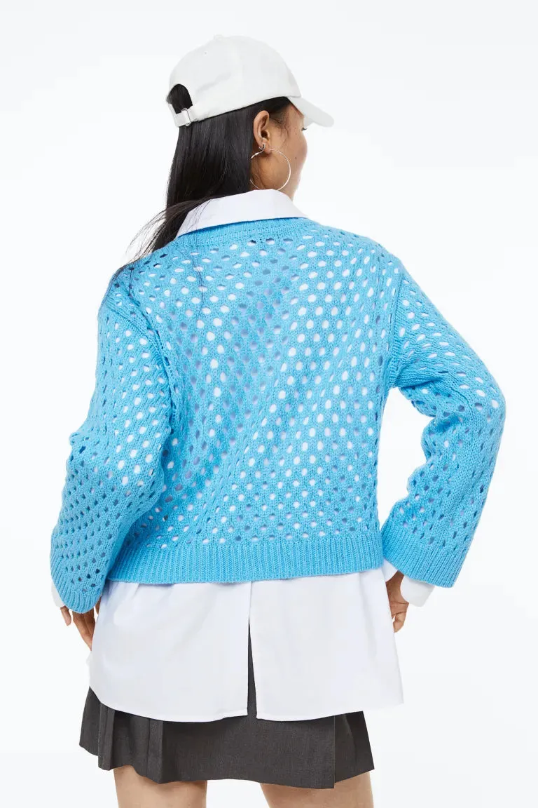 H&M openwork sweater, blue