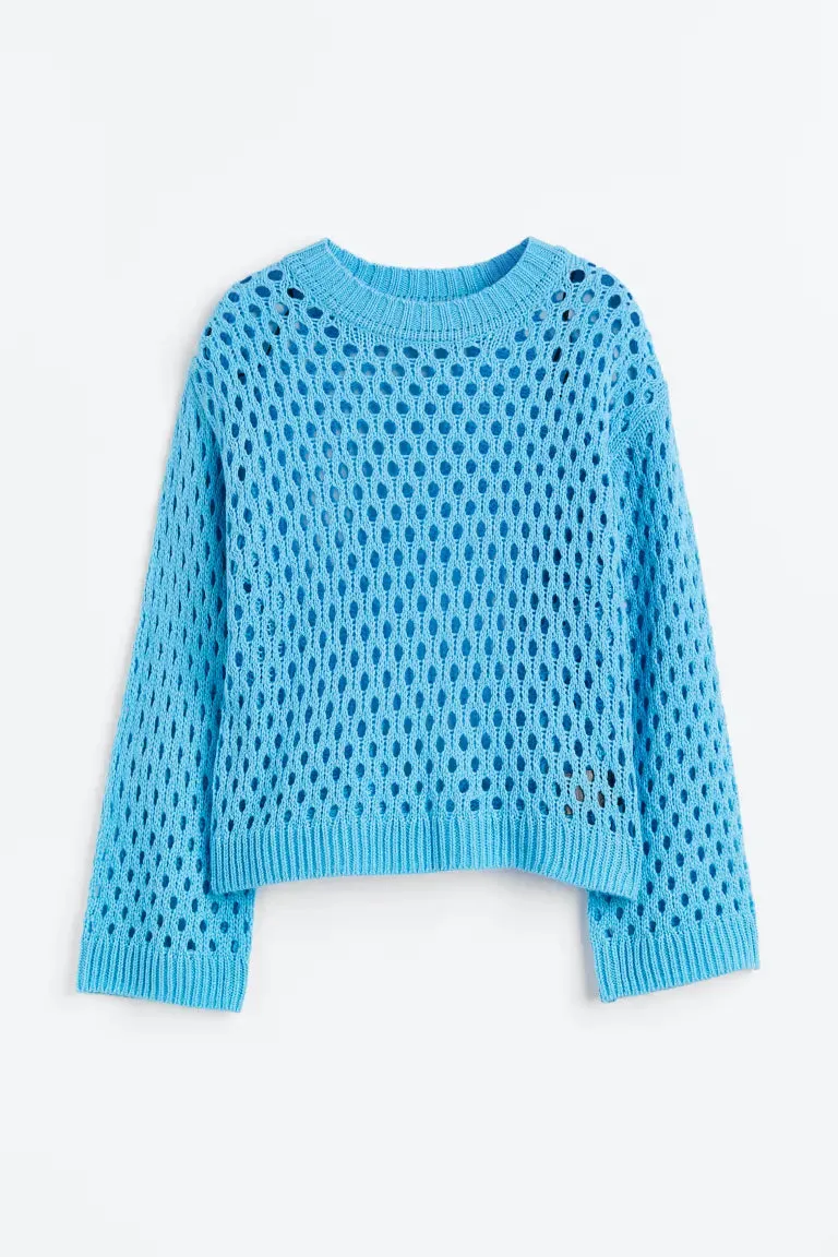 H&M openwork sweater, blue