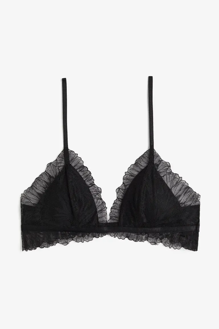 H&M Padded Lace Bra, Black