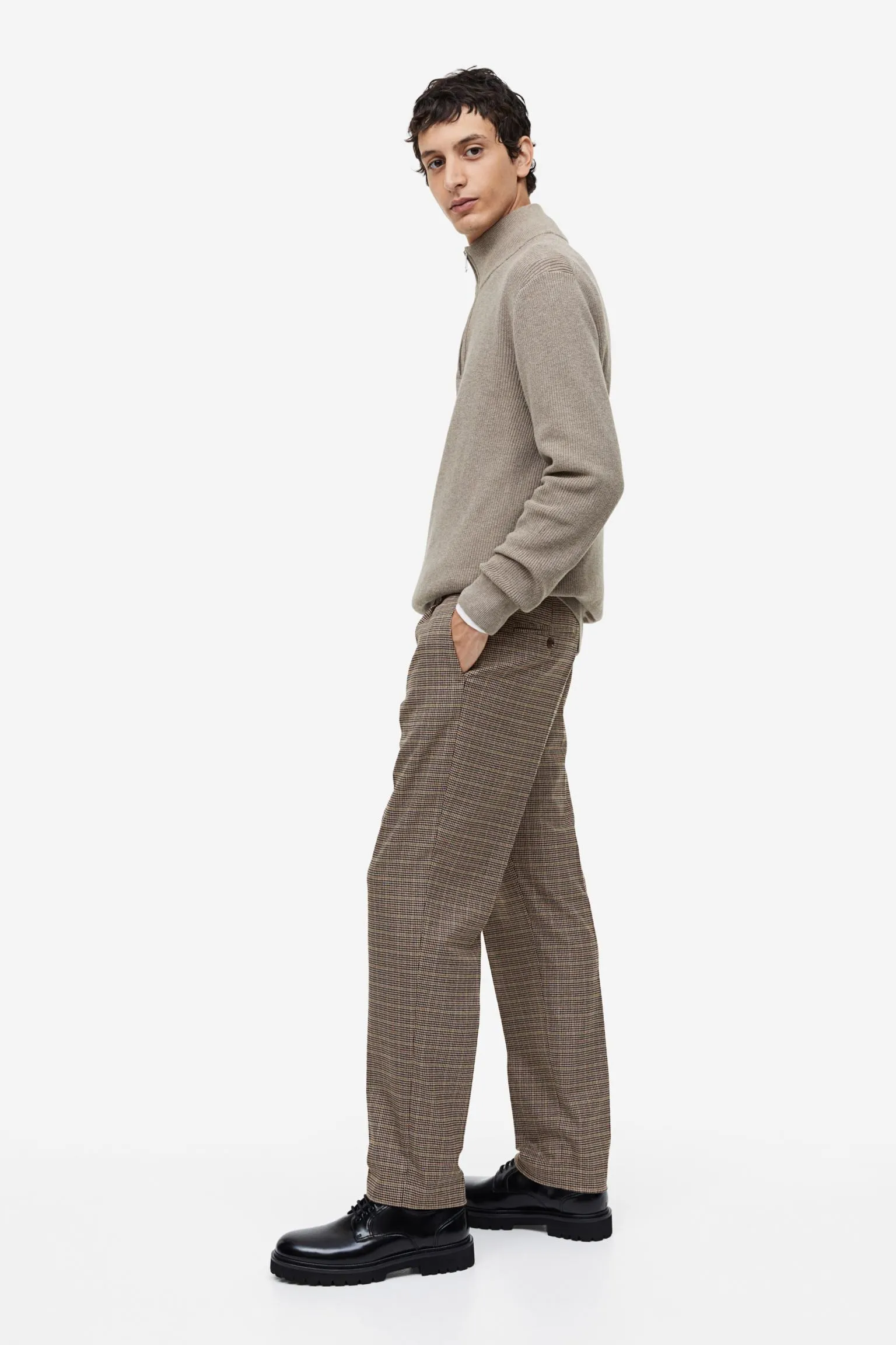 H&M Regular Fit trousers, dark beige