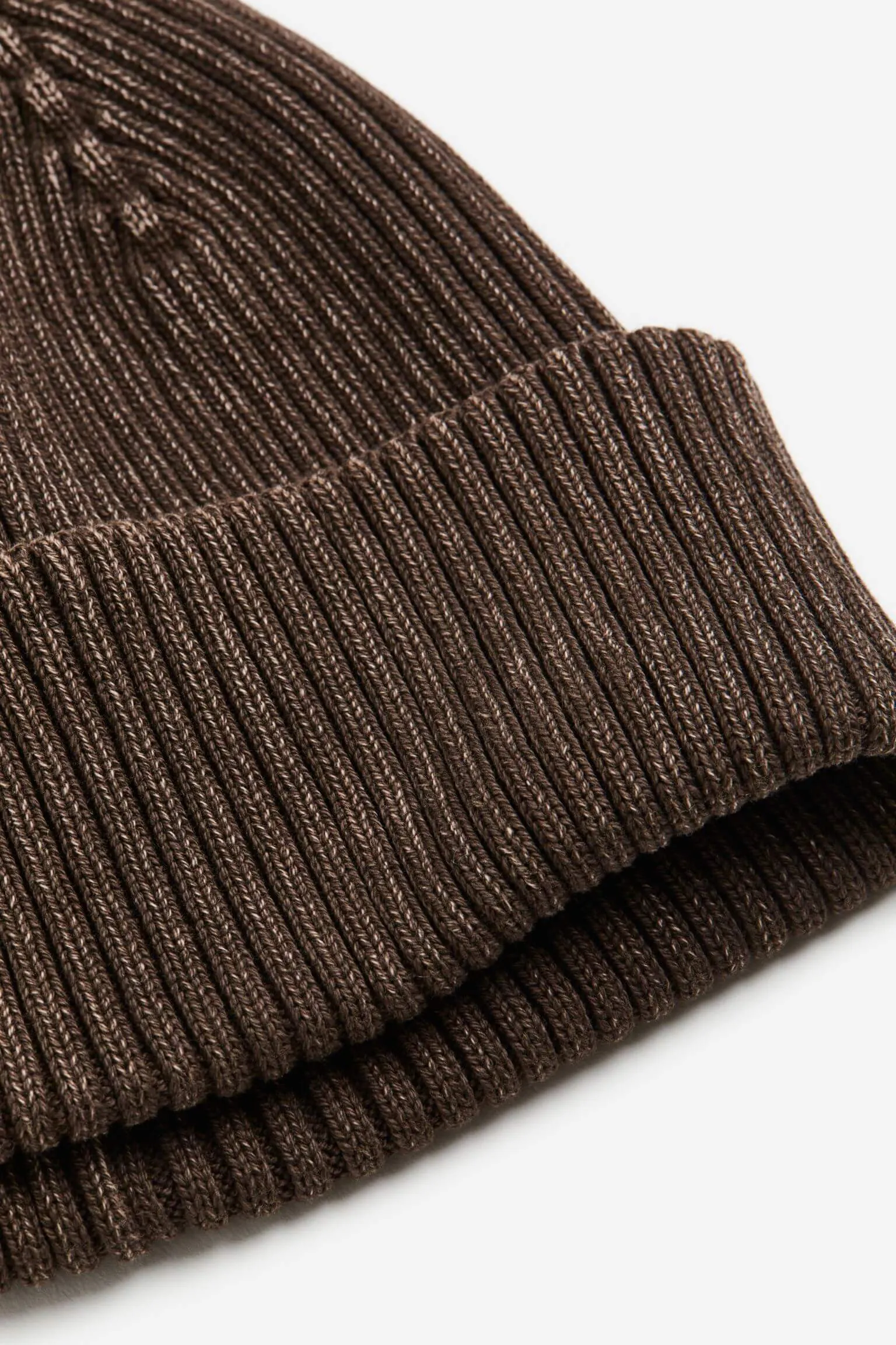 H&M Rib-knit Cotton hat, brown