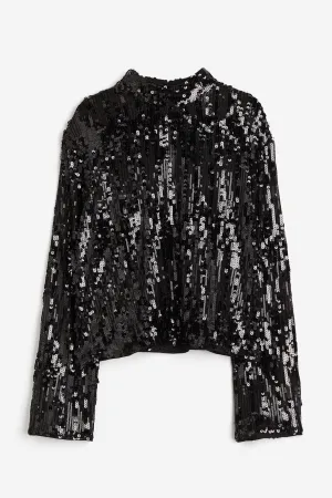 H&M Sequined blouse, black